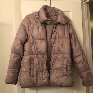 Pink puffer jacket
